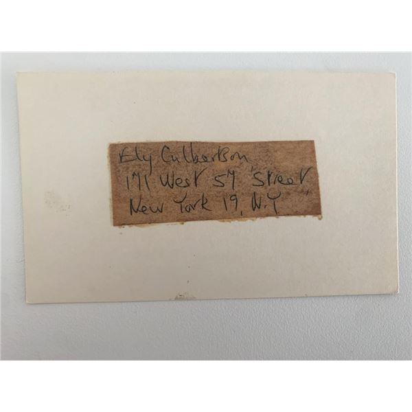 Ely Culberson original signature