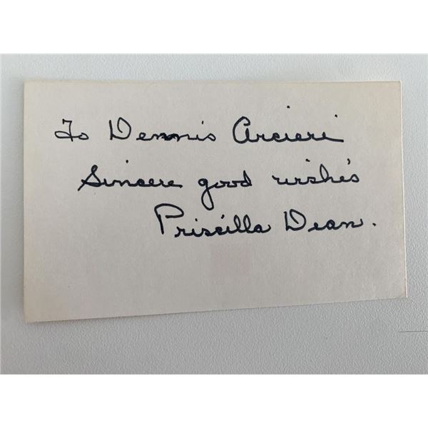 Actress Priscilla Dean original signature