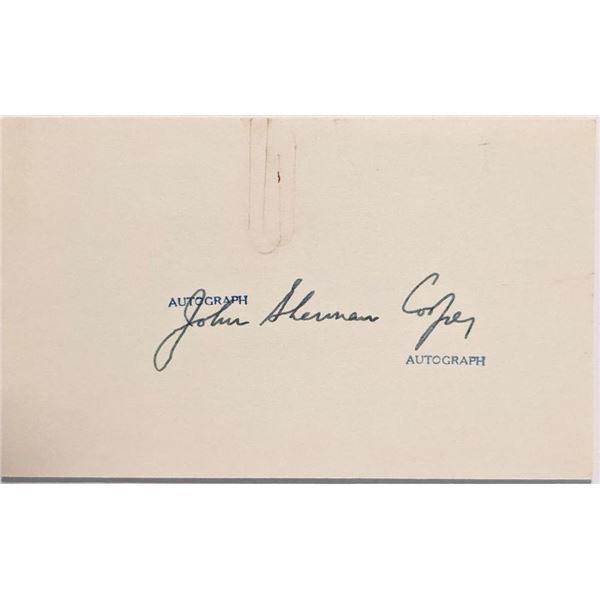Senator John Sherman Cooper autograph.