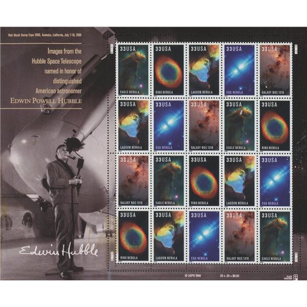 Images from the Hubble Telescope Sheet of 20 Stamps