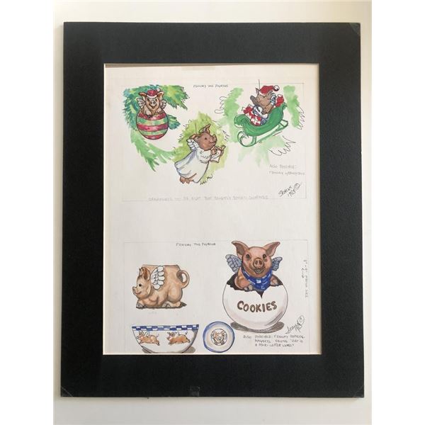 Fenway the Pigasus Original Hand Drawn Art - 1983