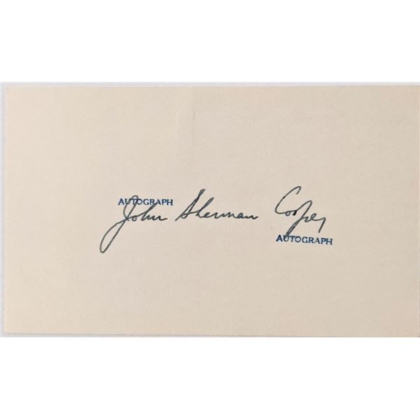 Kentucky Senator John Sherman Cooper autograph