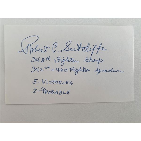 US Air Force ACE Robert C Sutcliffe original signature