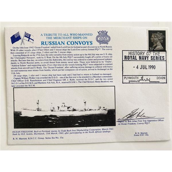 WWII Russian Convoys Royal Naval Signed Commemorative Cover