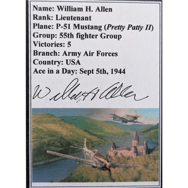 William  H.  Allen signed Wolrld War ll Ace card