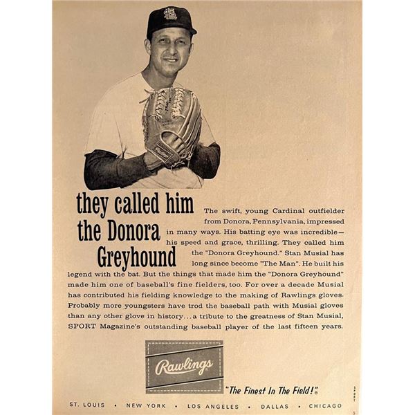 Stan Musial Rawlings magazine ad
