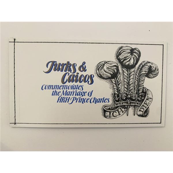 Turks & Caicos Prince Charles and Lady Diana commemorative wedding stamp booklet