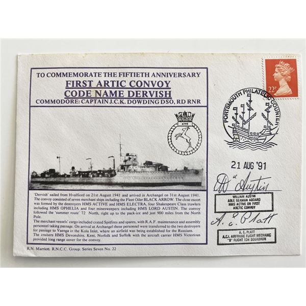 WWII 50th Anniversary First Arctic Convoy Dervish Commemorative Signed First Day Cover