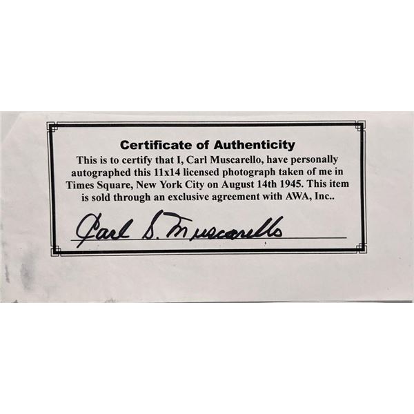 Sailor Carl Muscarello signed certificate