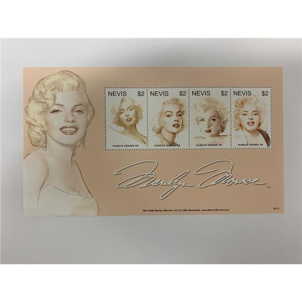 Marilyn Monroe Nevis stamp sheet