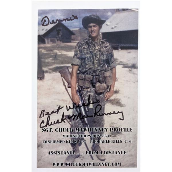 Highest Kills Sniper Charles Benjamin Mawhinney signed photo