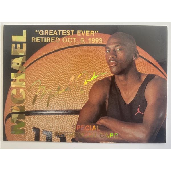 Michael Jordan Facsimile  signed Special Retirement Card