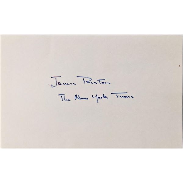 N.Y. Times reporter James Reston autograph