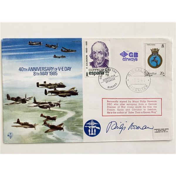 WWII 40th Anniversary of V-E Day Major Philip Newman Signed Commemorative Cover