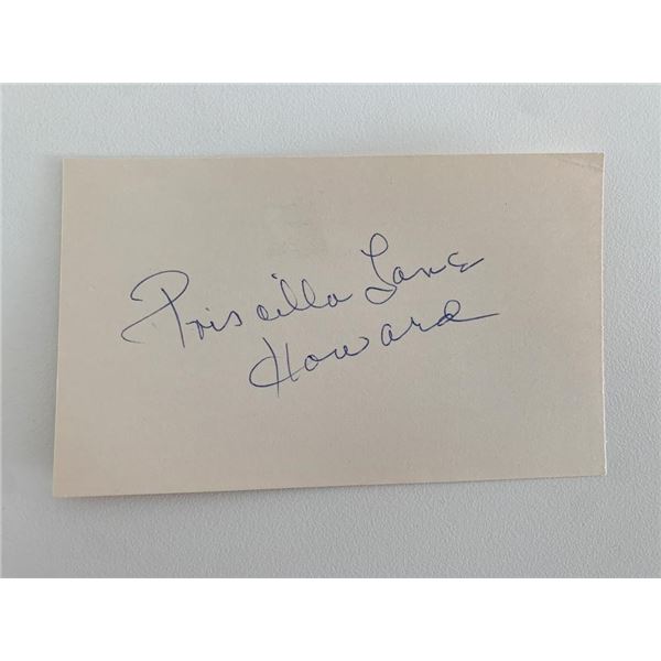 The Lane Sisters singer Priscilla Lane Howard original signature
