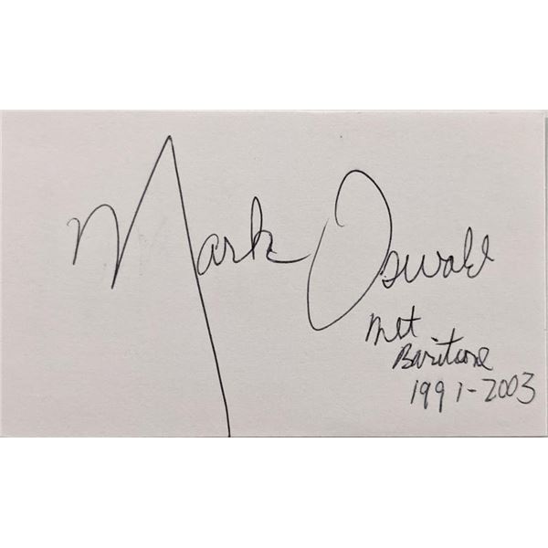 Met Baritone Mark Oswald original signature