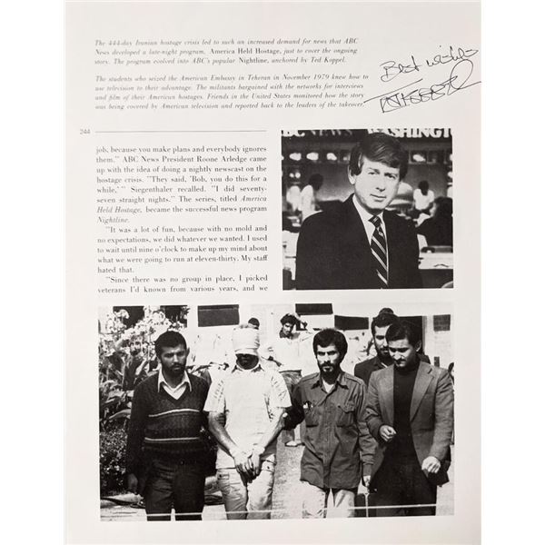 Ted Koppel signed magazine page