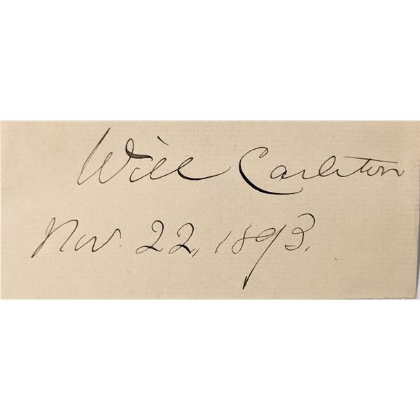 Poet William Carleton autograph