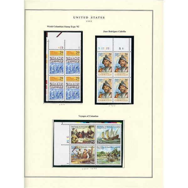 1992 US stamp collector sheet