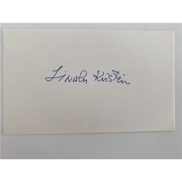 Lincoln Kirstein original signature