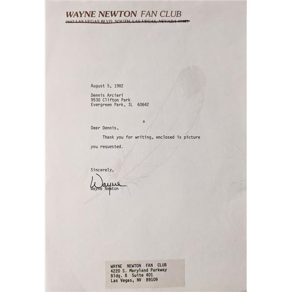 Wayne Newton signed letter
