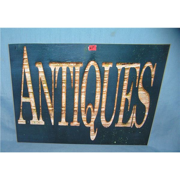 ANTIQUES retro style advertising sign
