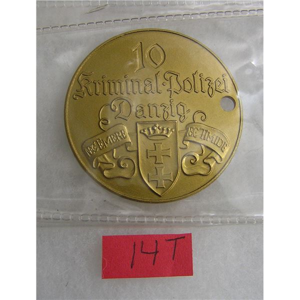 German Danzig criminal police medallion