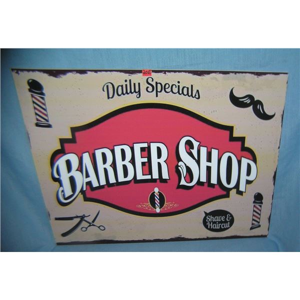 Barber shop shave and haircut advertising sign