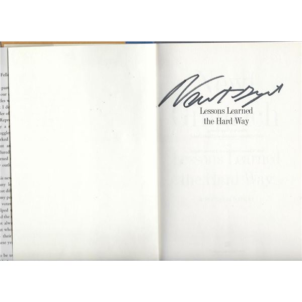 Lessons Learned the Hard Way: A Personal Report Newt Gingrich signed book
