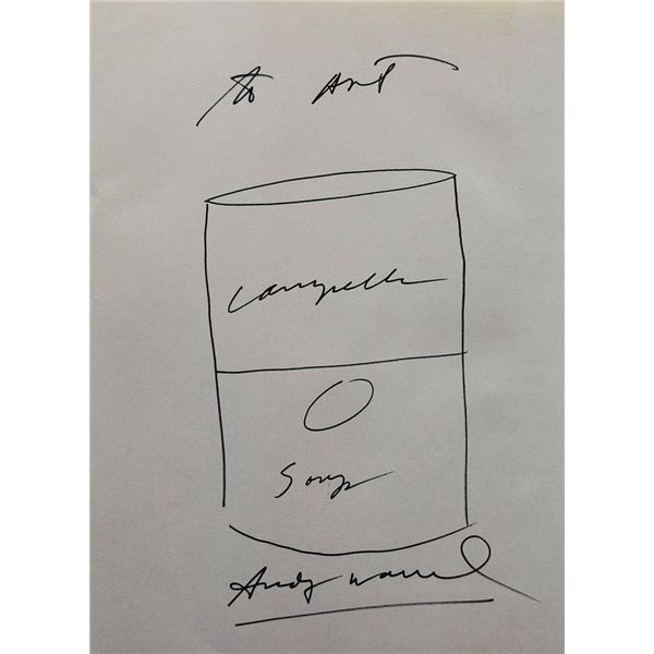 Andy Warhol drawn and signed sketch