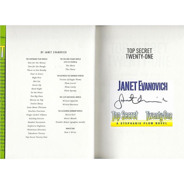 Top Secret Twenty-One: A Stephanie Plum Novel Janet Evanovich signed book