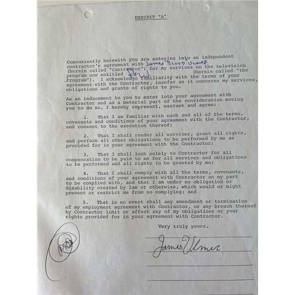 James "Blood" Ulmer signed contract