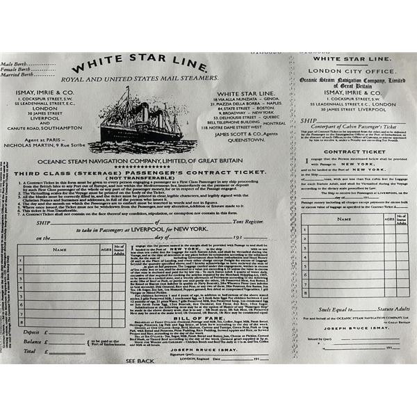 Titanic Rose DeWitt Bukater replica letter and boarding pass prop