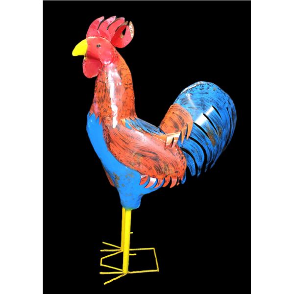 Large Tin And Metal Rooster- 63" X 42"