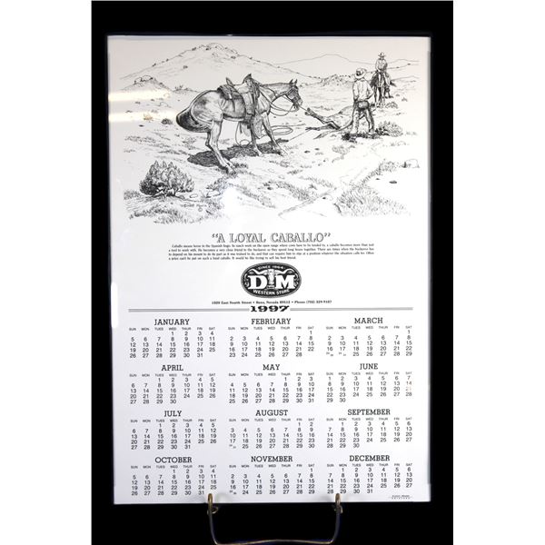DM Western Store 1997 Calendar- Reno NV " A Loyal Caballo" Print By Ernest Morris 96- Ernie Morris C