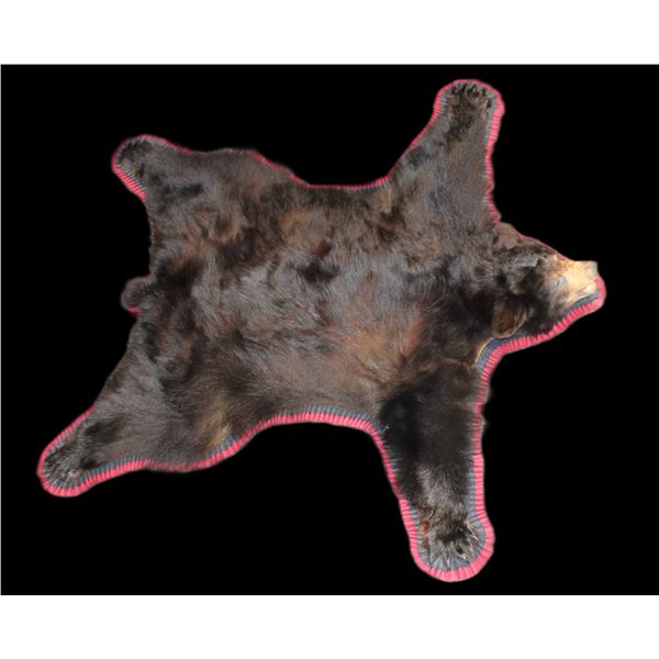 Double Matted Black Bear Rug- 56" Nose To Tail- 64" Across Front Legs- 50" Across Hind Legs- Spring 