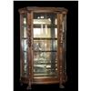 Image 1 : Carved Oak Mirrored Curbed Glass China Hutch- Clawfeet- 64" X 40" X 16"- Great Condition