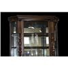Image 2 : Carved Oak Mirrored Curbed Glass China Hutch- Clawfeet- 64" X 40" X 16"- Great Condition