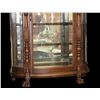 Image 3 : Carved Oak Mirrored Curbed Glass China Hutch- Clawfeet- 64" X 40" X 16"- Great Condition