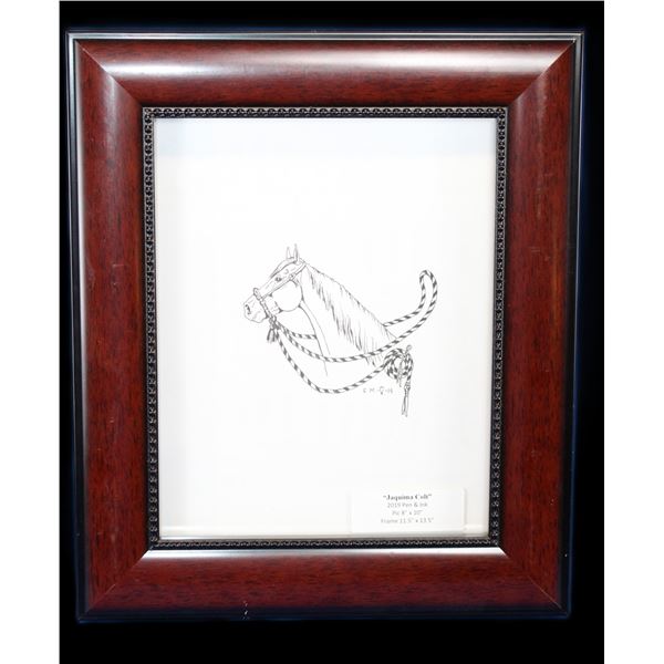 "Jaquima Colt" 2019 Pen + Ink Original By Ernest Morris- 13.5" X 11.5"- Ernie Morris Collection- Vaq