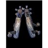 Image 2 : Unmarked Double Mounted Silver Inlaid Charro Spurs- .8" Tapered  Bands- 1.25" Shanks- 1.75" 6 Point 