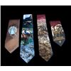 Image 1 : 4 Painted Ties From The Ernie Morris Collection- One is Hand Painted- Others Are Prints