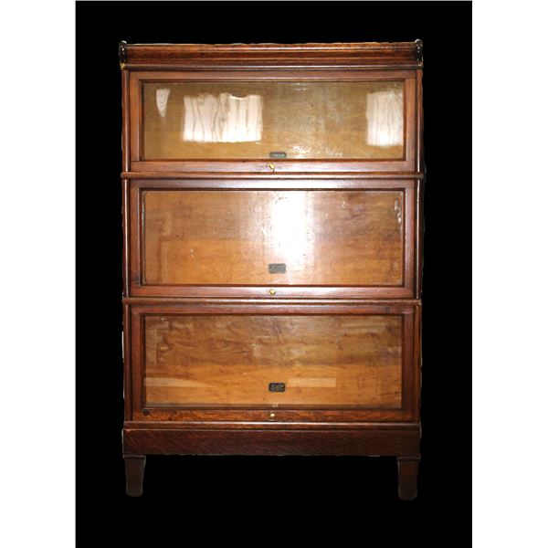 Oak 3 Stacker Lawyers Bookcase- Hales Herkimen NY- 52" X 34" X 11"