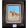 Image 1 : Marked E Morris 82 Oil Painting- "Rocking Chair Horse"- 19" X 16"