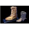 Image 1 : 2 Brass Cowboy Boots- 6" X 7.5"- 4.25" X 4.25"- Ernie Morris Collection