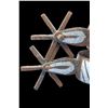 Image 5 : Unmarked Double Mounted Silver Inlaid Charro Spurs- 1.1" Bands- 1.5" Shanks- 2.5" 6 Point Rowels- St