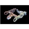 Image 1 : Unmarked Overlaid Spoon Bit- Santa Barbara Style Cheek- Double Slobber Chains- Ball Rein Chains- Fai