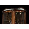 Image 2 : Oak Curved Glass Corner China Cabinet- Double Doors- Clawfeet- Mirrors- 72"- Good Condition