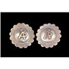 Image 1 : Marked B Haener Maker S.L.O Cal Engraved, Domed, Scalloped 2" Loopback Conchos- Ernie Morris Collect