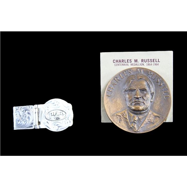 Montana Silversmiths PRCA Money Clip- Charles M Russell Centennial Medallion- 1864-1964- 2.5"- Ernie